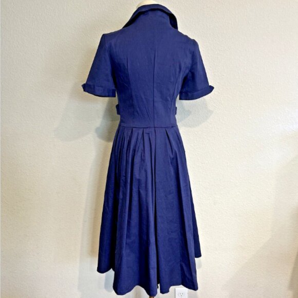 Lindy Bop Circle Skirt Dress "Claudette" Small Retro Navy Blue NWT Vintage Style - Picture 4 of 11